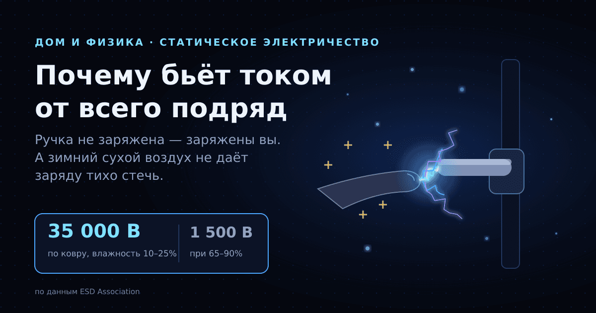 Почему бьёт током от всего подряд: ручки, свитер, машина и кран