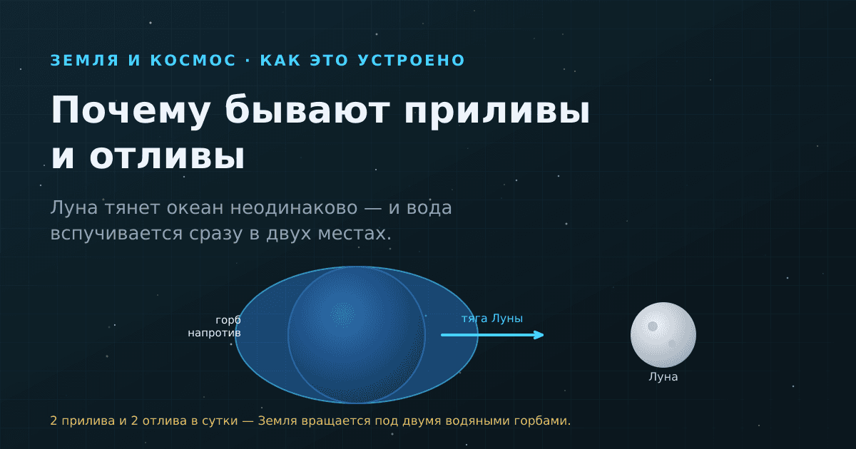 Почему бывают приливы и отливы — и при чём тут Луна