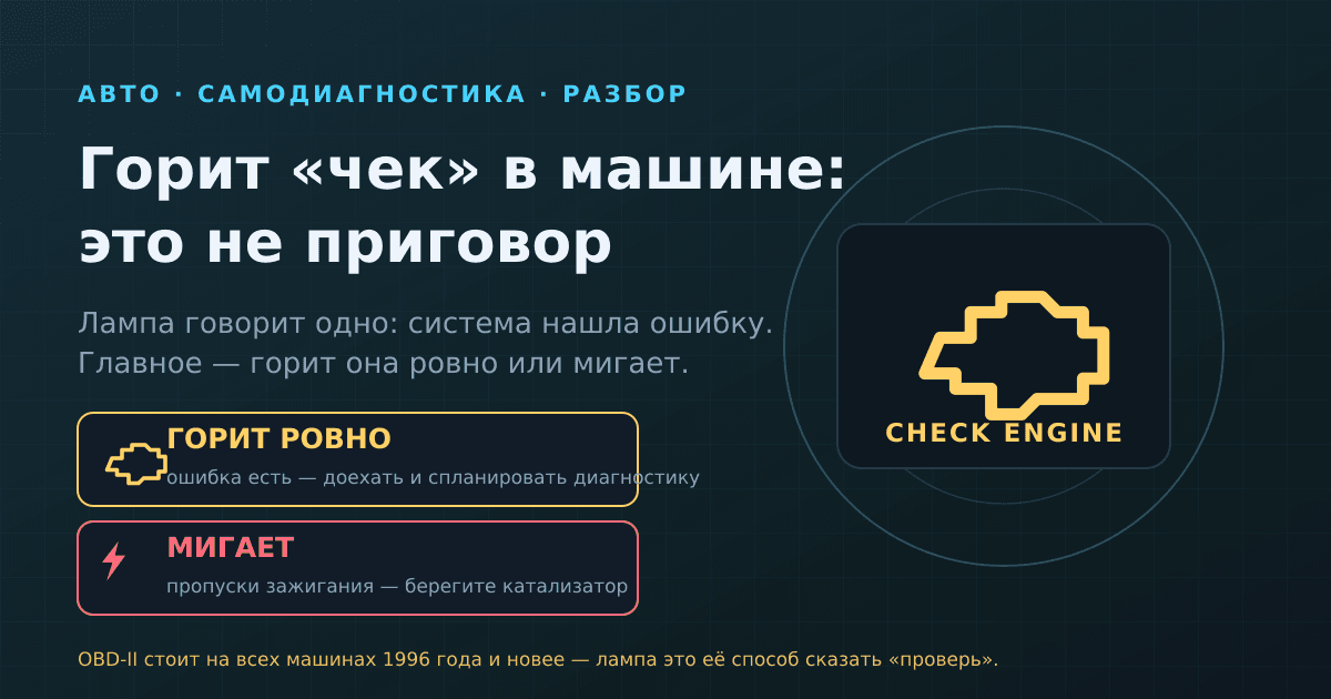Горит «чек» двигателя в машине: что это значит и что делать