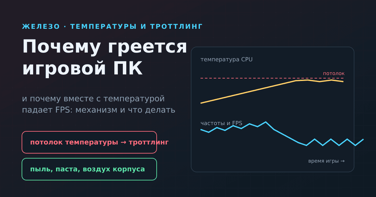 Почему греется игровой ПК и падает FPS: температуры, троттлинг и охлаждение