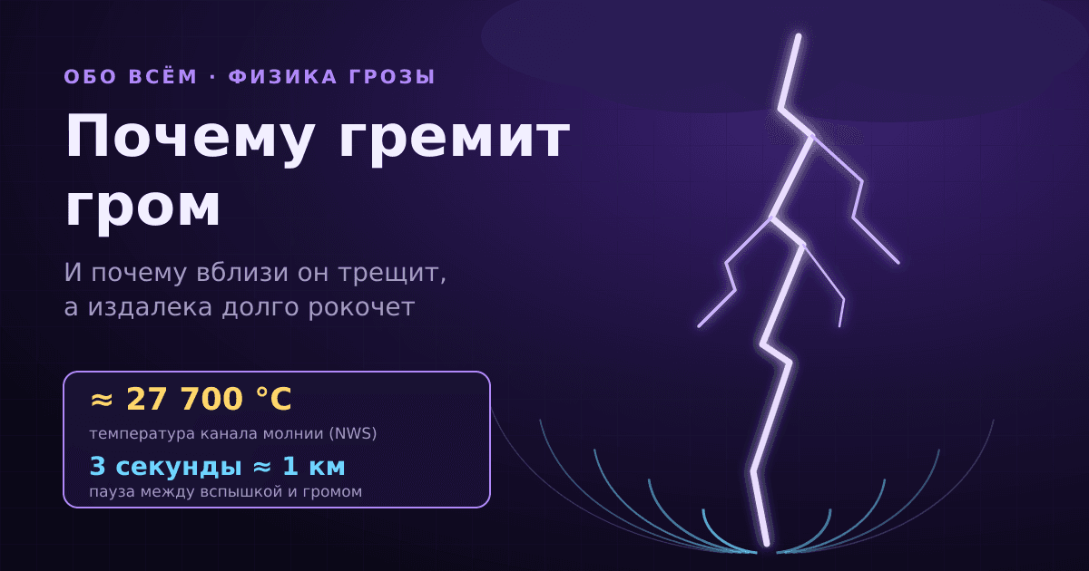 Почему гремит гром — и почему он то трещит, то долго рокочет