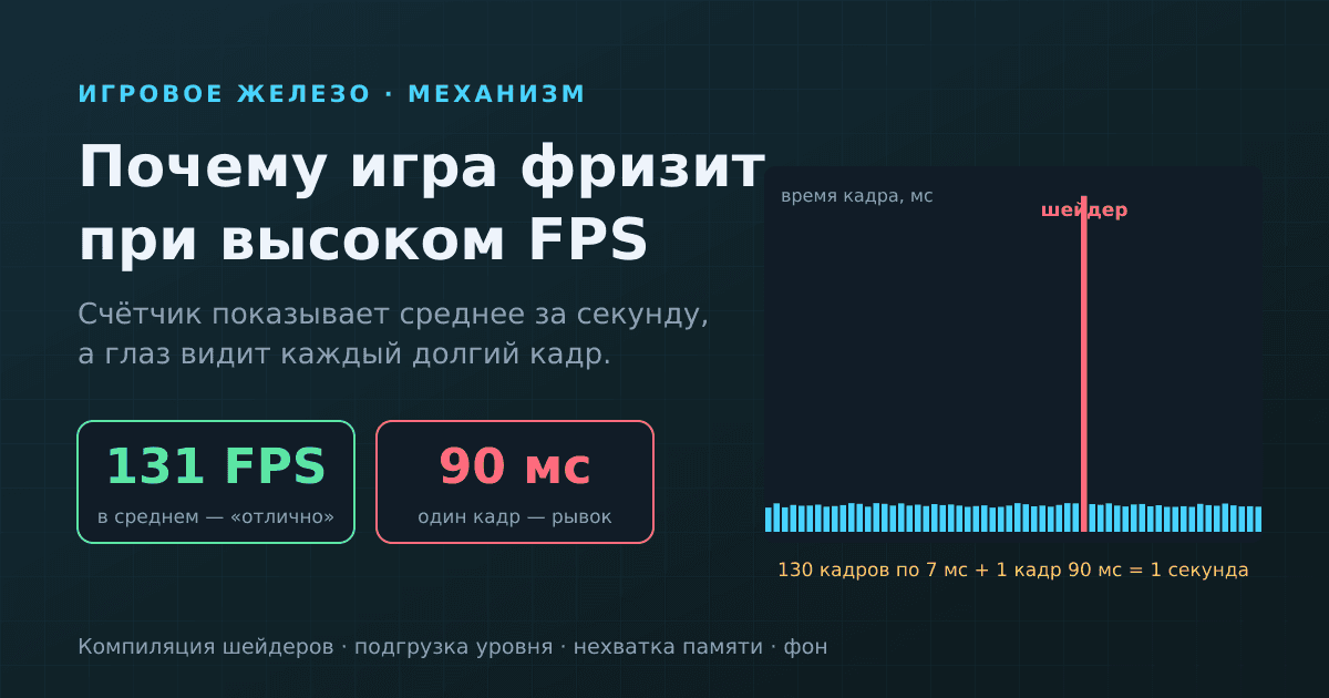 Почему игра фризит при высоком FPS: статтер, время кадра и шейдеры