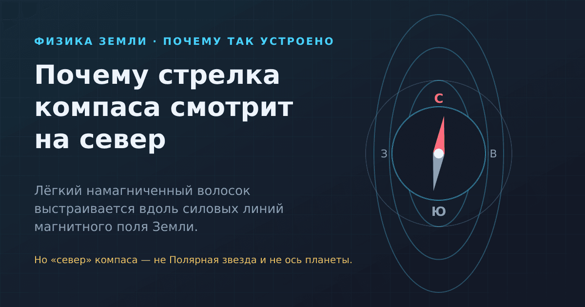 Почему стрелка компаса показывает на север: разбор по физике