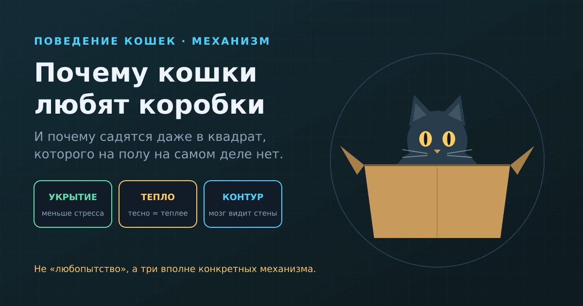 Почему кошки любят коробки — и садятся даже в нарисованный на полу квадрат