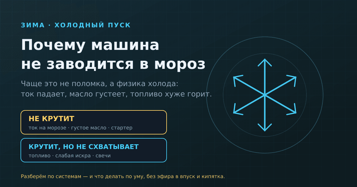 Почему машина не заводится в мороз — и что с этим делать по уму