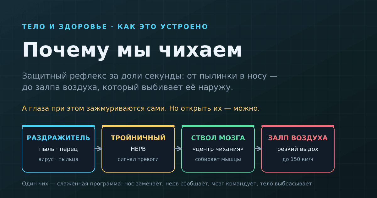 Почему мы чихаем — и правда ли нельзя чихнуть с открытыми глазами