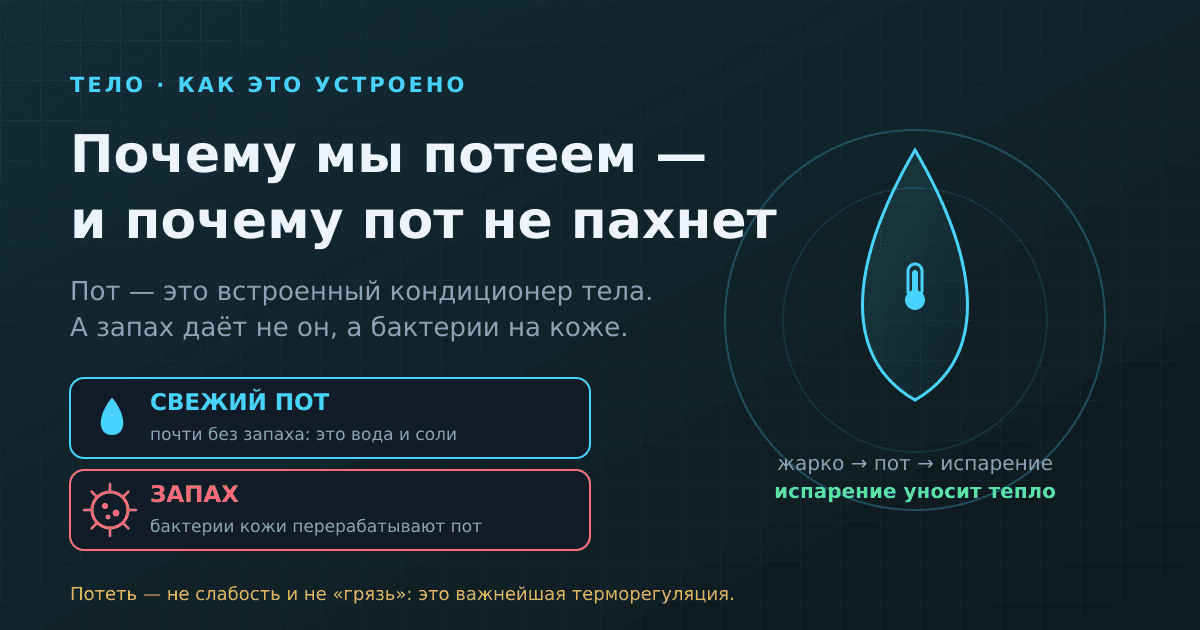 Почему мы потеем — и почему сам пот не пахнет