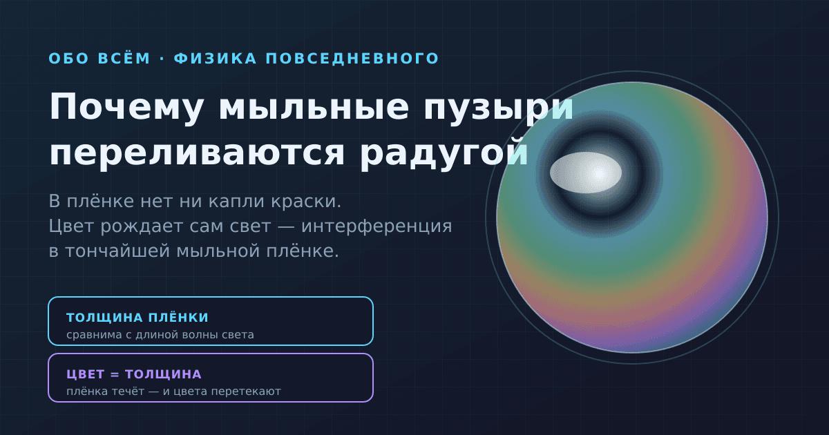 Почему мыльные пузыри переливаются всеми цветами радуги