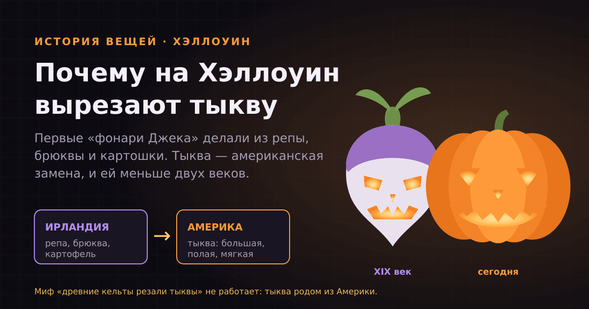 Почему на Хэллоуин вырезают тыкву: от ирландской репы до американского фонаря