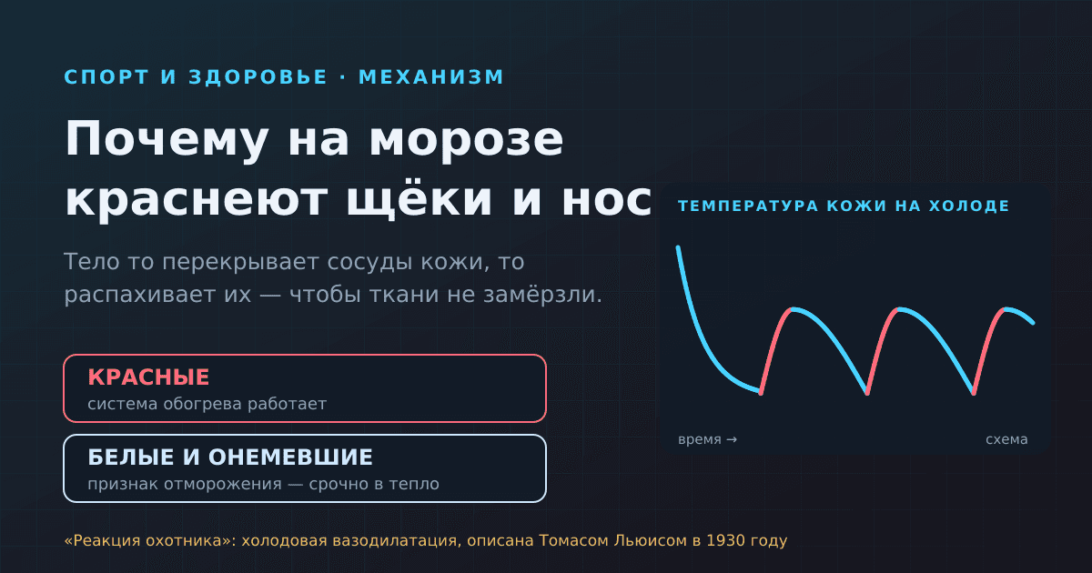 Почему на морозе краснеют щёки и нос — и когда пора бить тревогу