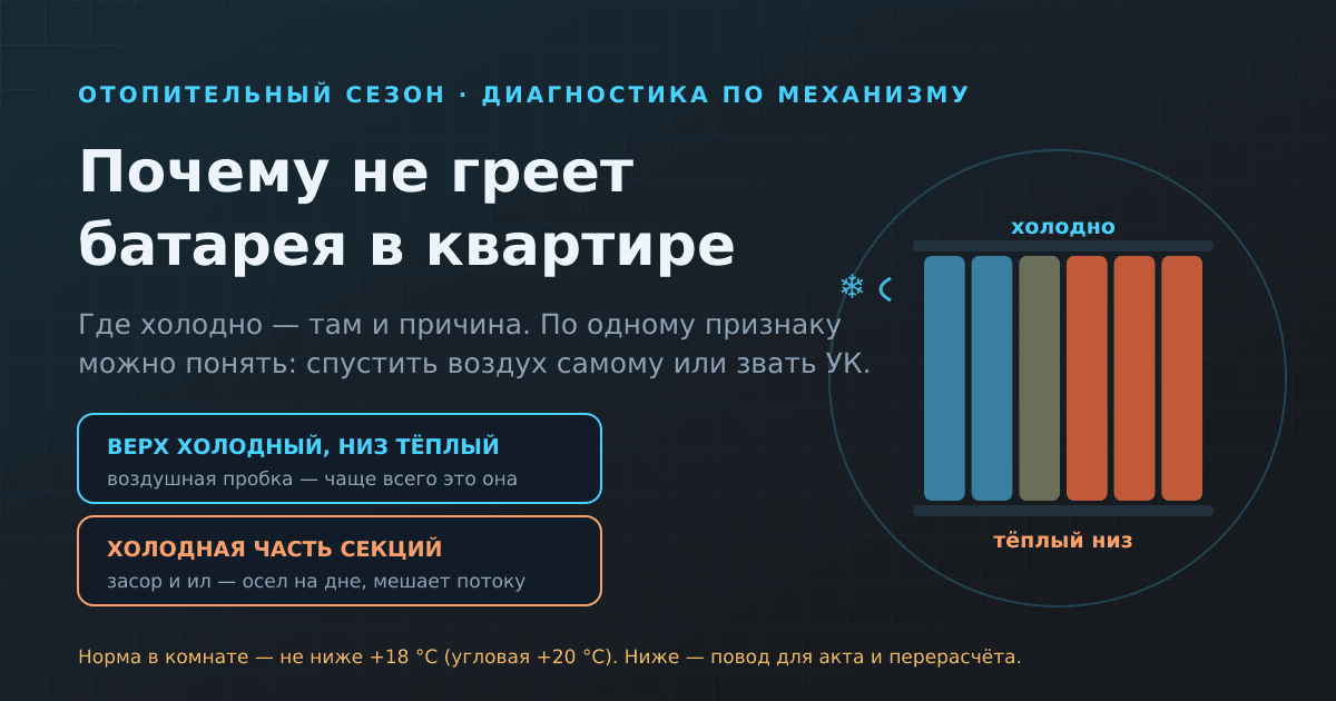 Почему не греет батарея отопления в квартире: читаем причину по месту холода