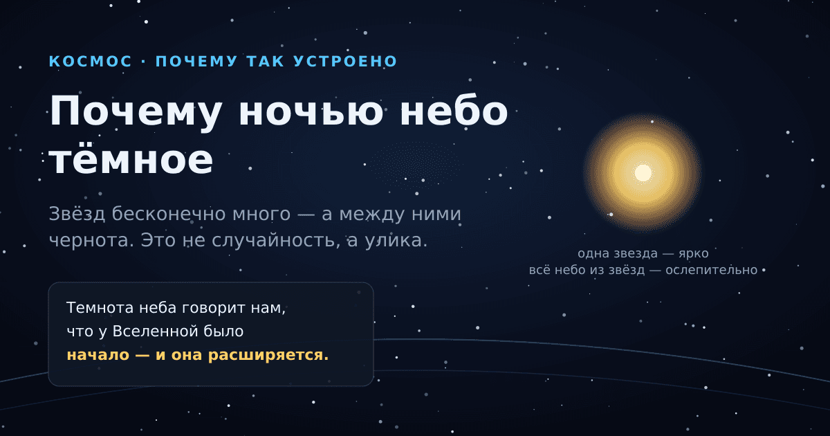 Почему ночью небо тёмное, если звёзд бесконечно много