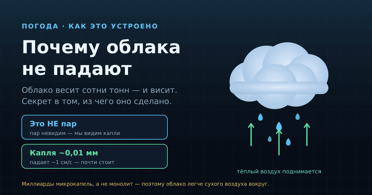 Почему облака не падают, хотя весят сотни тонн