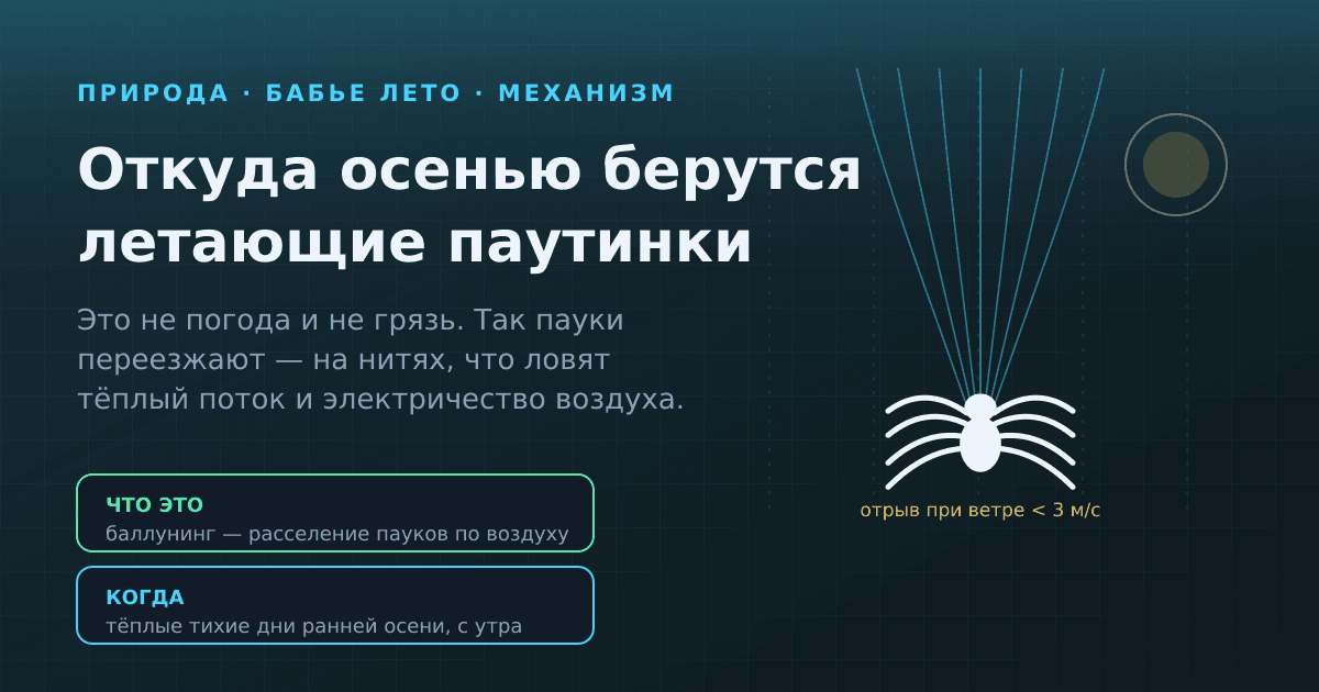 Откуда осенью берутся летающие паутинки: правда про бабье лето