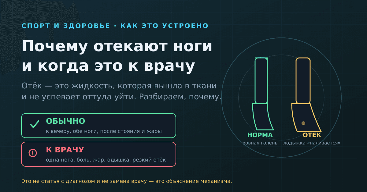 Почему отекают ноги: механизм, бытовые причины и когда к врачу