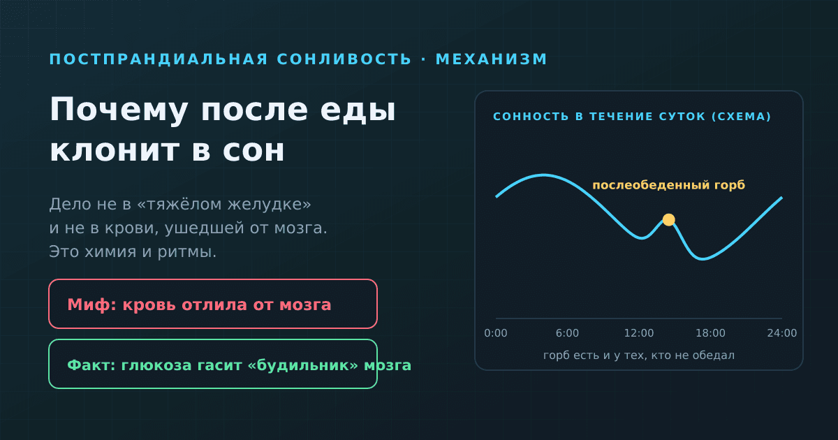 Почему после еды клонит в сон: разбор механизма без мифов