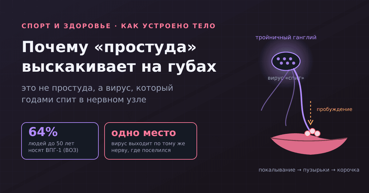 Почему «простуда» выскакивает на губах — и всегда на одном и том же месте