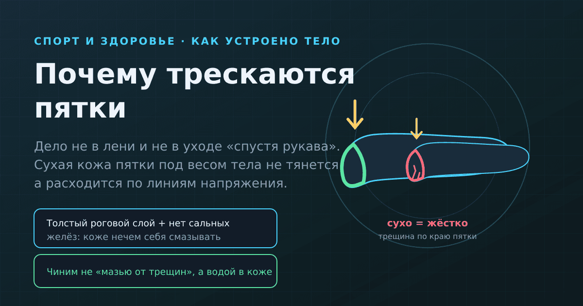 Почему трескаются пятки: механика сухой кожи и уход без вреда