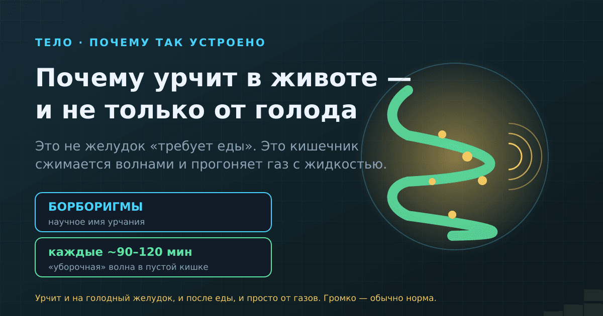 Почему урчит в животе — и не только когда голоден: как это устроено