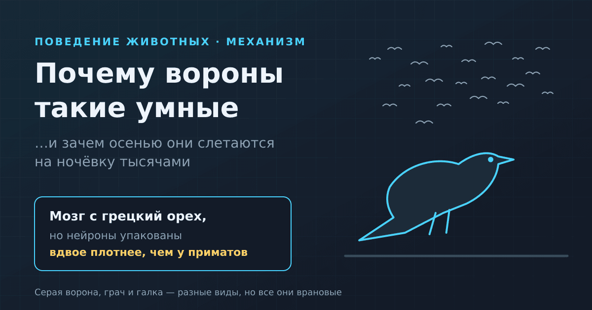 Почему вороны такие умные — и зачем осенью собираются в огромные стаи