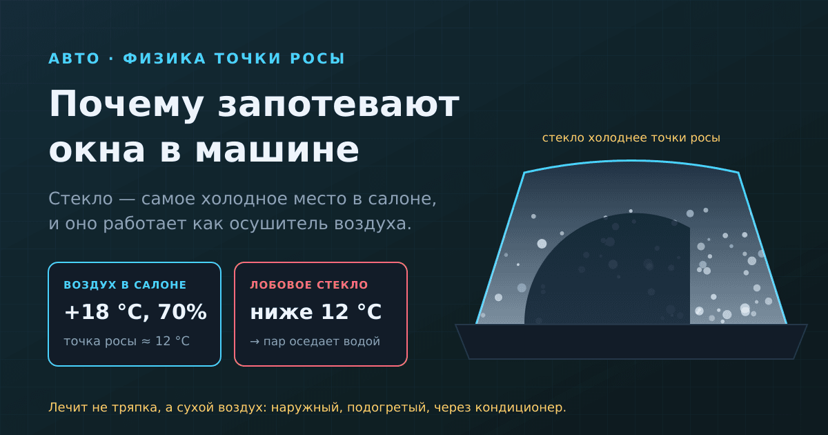 Почему запотевают окна в машине изнутри: физика точки росы и что с ней делать