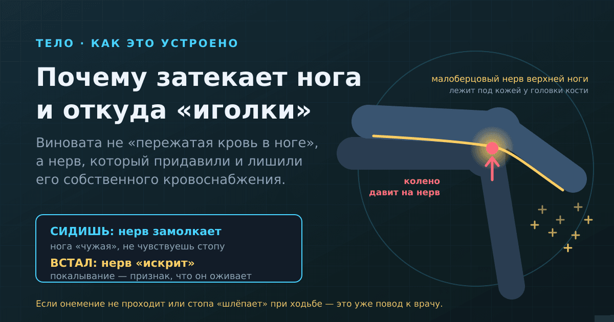 Почему затекает нога, когда сидишь, — и откуда берутся «иголки»