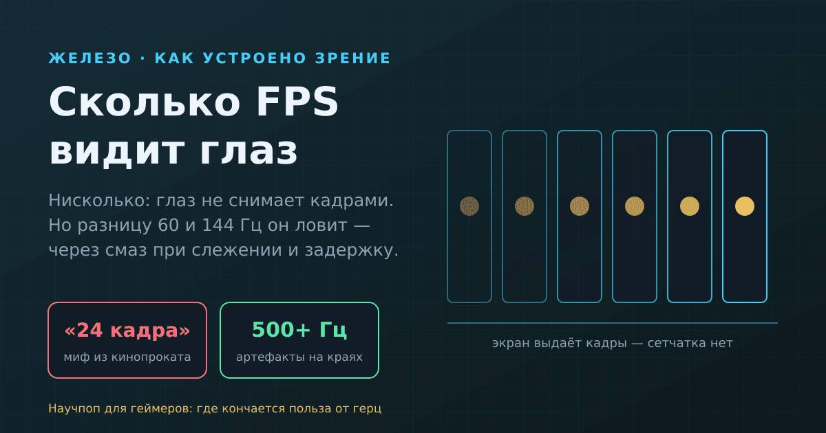 Сколько FPS видит глаз — и почему 144 Гц всё-таки заметно лучше 60