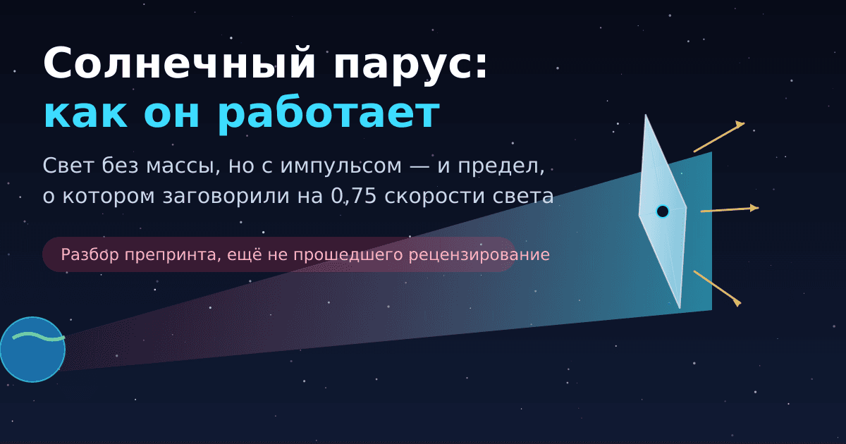 Солнечный парус: как он работает и почему на 0,75 скорости света всё усложняется