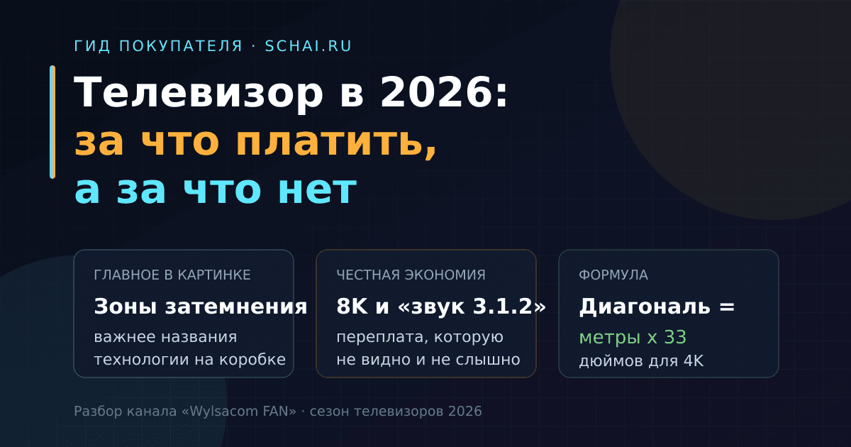 Телевизор в 2026: за что стоит доплачивать, а за что нет