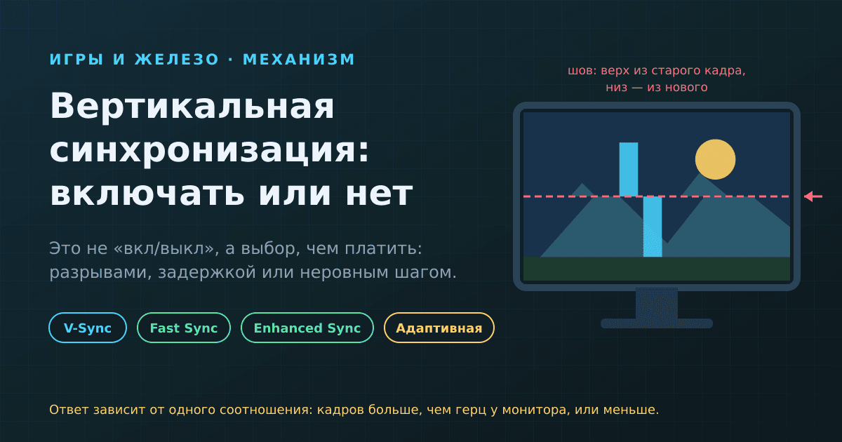 Вертикальная синхронизация: включать или нет и какой режим выбрать