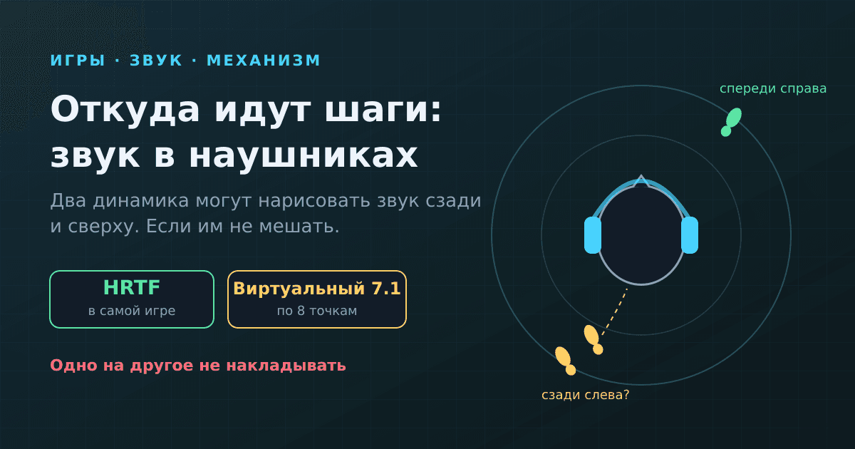 Откуда идут шаги: пространственный звук в играх, HRTF и виртуальный 7.1