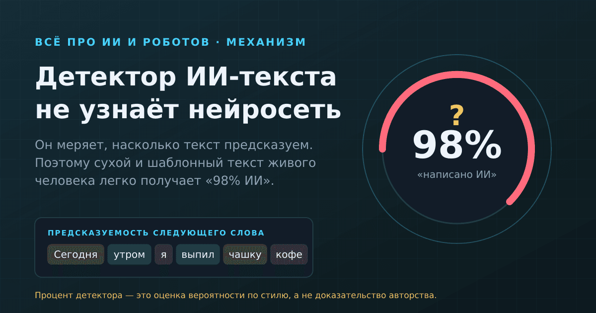 Детектор ИИ-текста: что он на самом деле меряет и почему ошибается