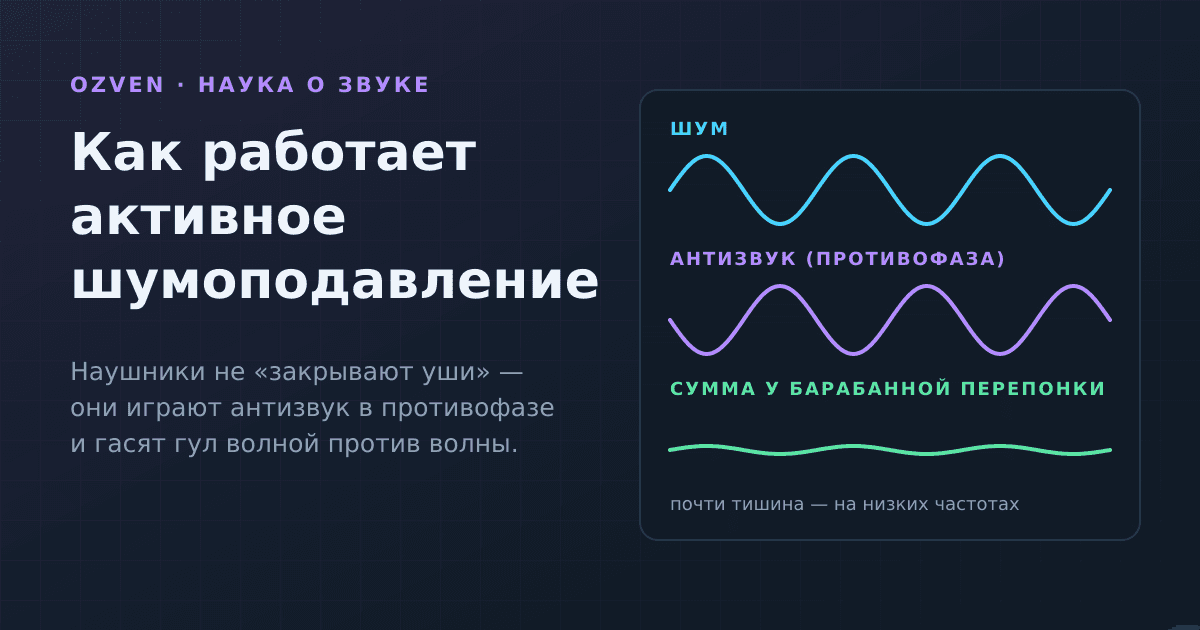 Как работает активное шумоподавление: антизвук, гонка со звуком и пределы