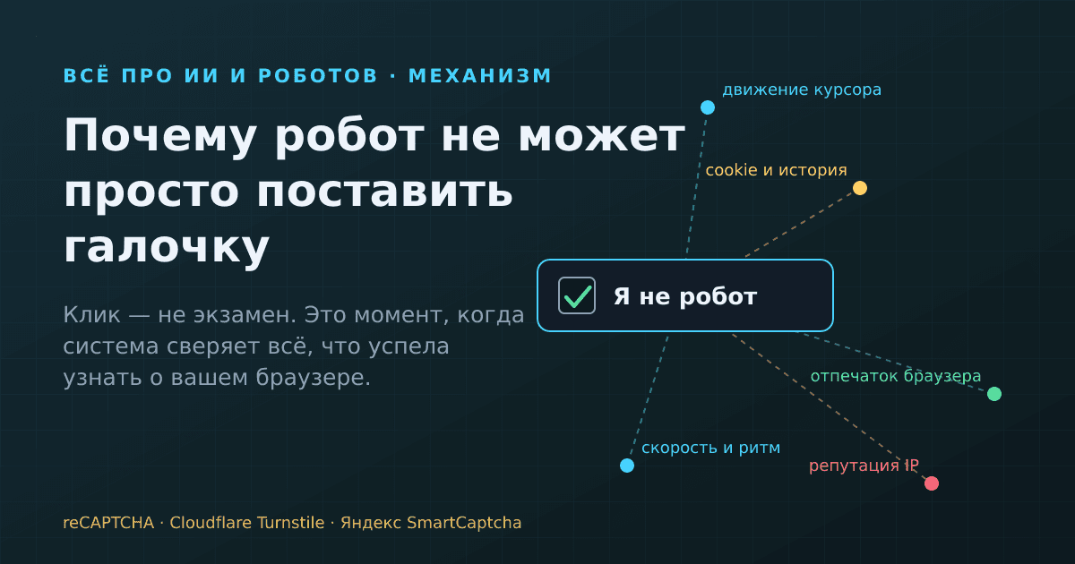 Как работает капча «Я не робот»: почему робот не может просто поставить галочку