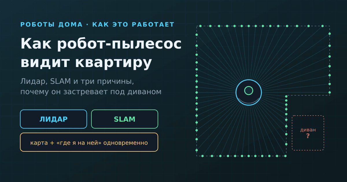 Как робот-пылесос видит квартиру: лидар, SLAM и почему он застревает под диваном