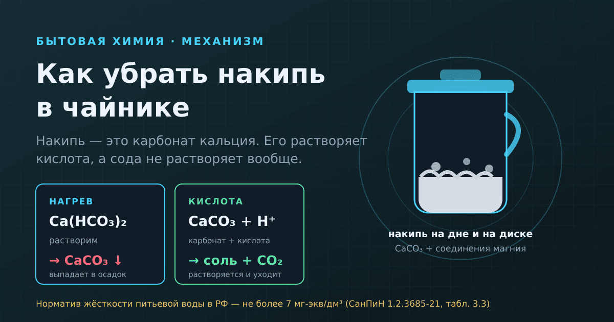 Как убрать накипь в чайнике: химия, пропорции и почему сода не работает