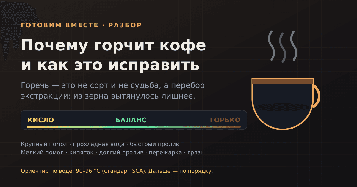 Почему горчит кофе и как это исправить — по шагам