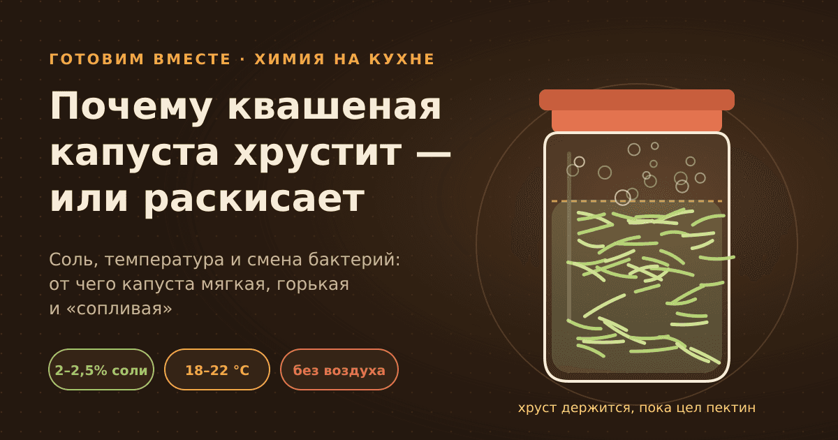 Почему квашеная капуста хрустит — или выходит мягкой, горькой и слизистой