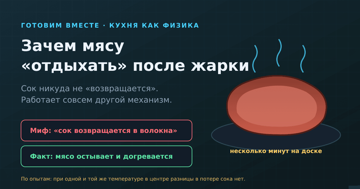 Почему мясу нужно дать отдохнуть после жарки: правда ли, что сок «возвращается»