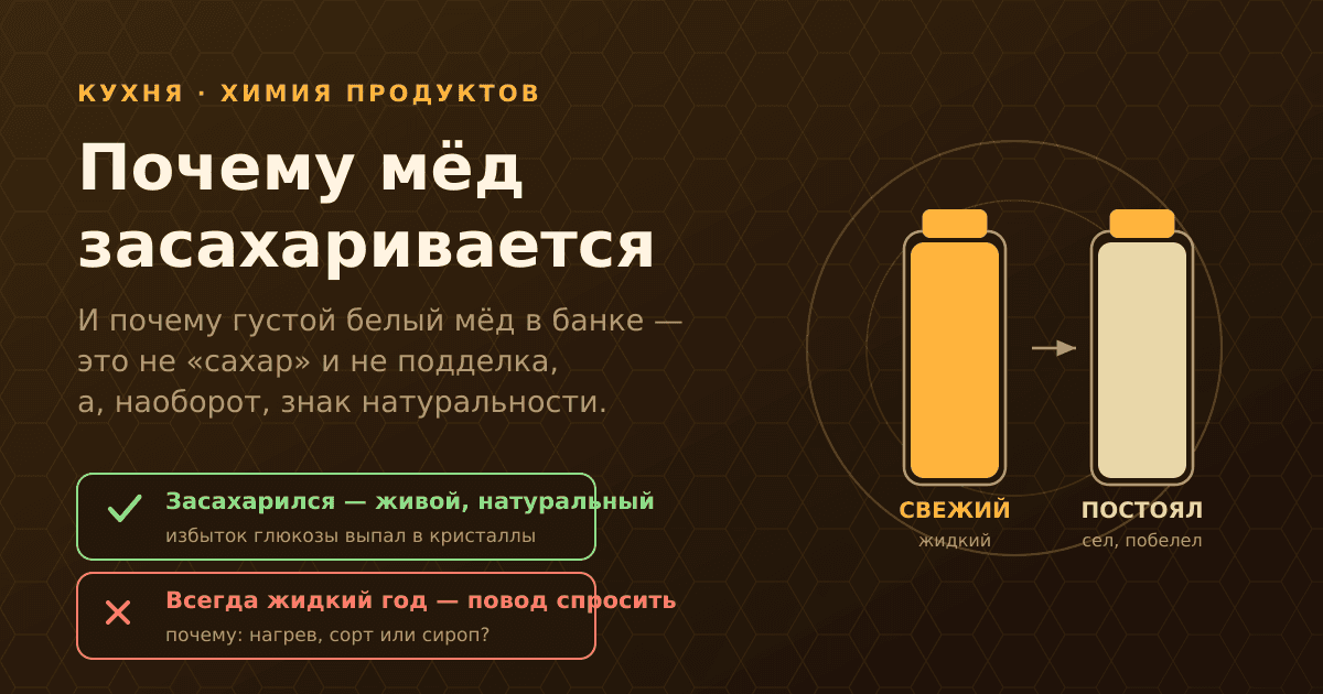 Почему мёд засахаривается — и почему это не значит, что он плохой