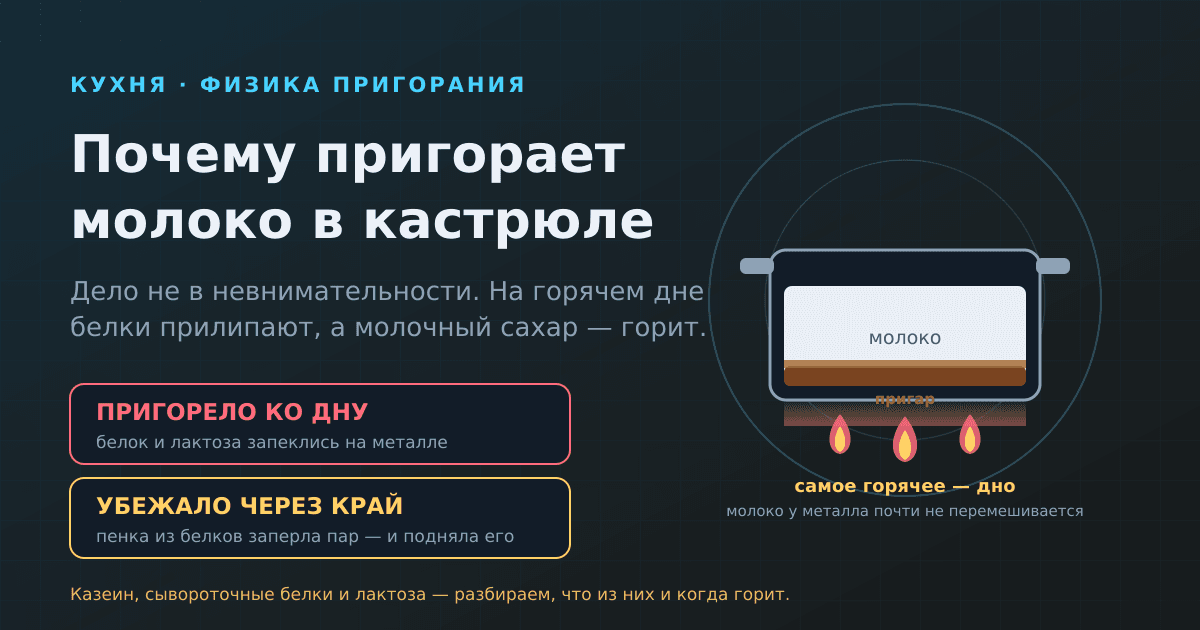 Почему пригорает молоко в кастрюле — и как этого избежать