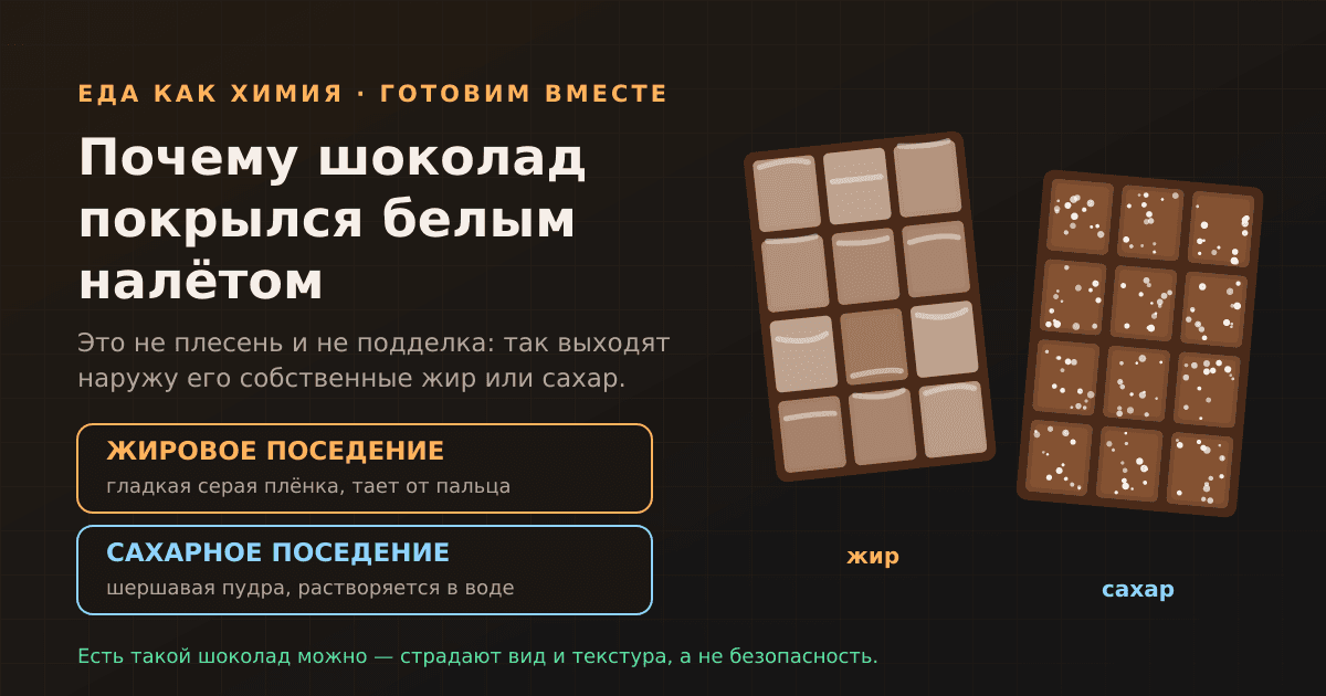Почему шоколад покрывается белым налётом — и можно ли его есть