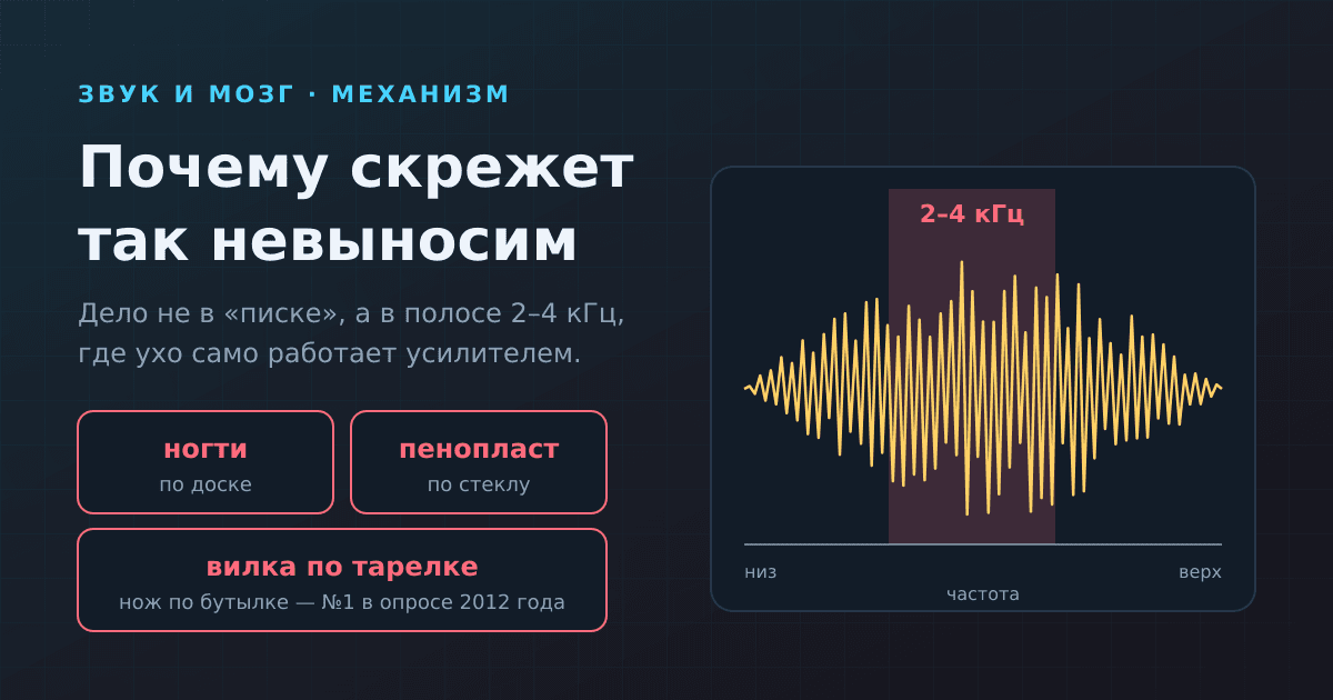 Почему скрежет по стеклу и доске так невыносим — и что это говорит о слухе