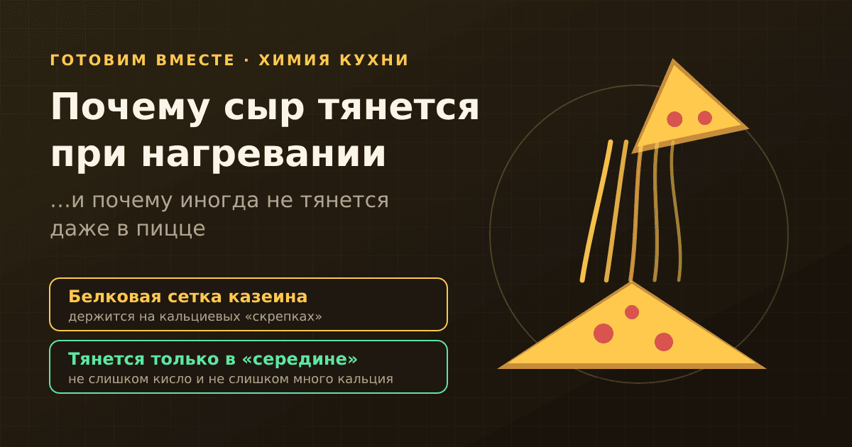 Почему сыр тянется при нагревании — и почему иногда не тянется даже в пицце