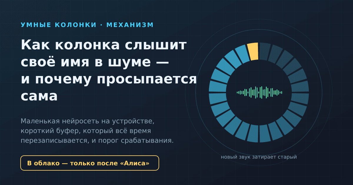 Как умная колонка слышит своё имя в шумной комнате — и почему включается сама