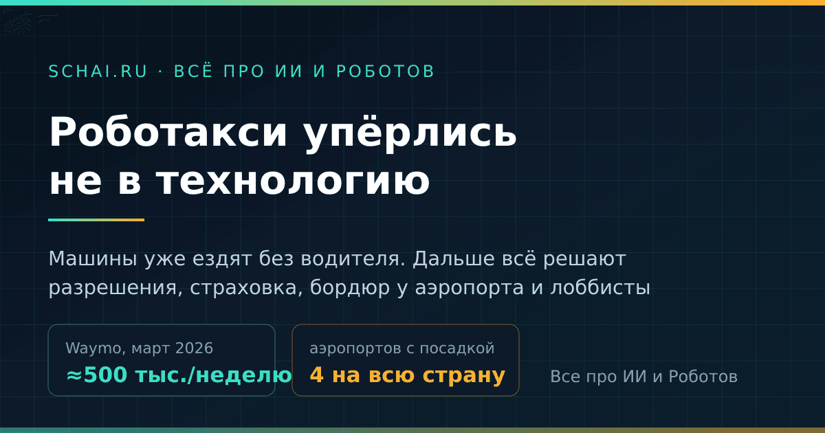 Роботакси упёрлись не в технологию: почему главная битва идёт в кабинетах