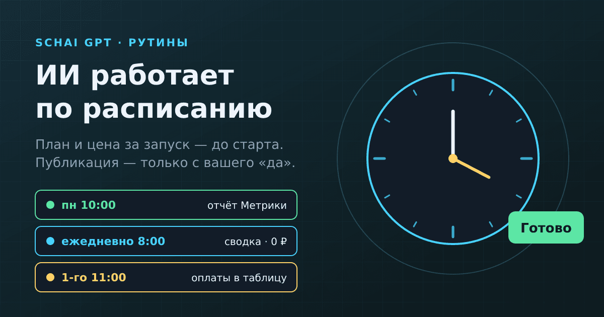 Рутины в Schai GPT: как ИИ делает работу по расписанию, пока вы заняты