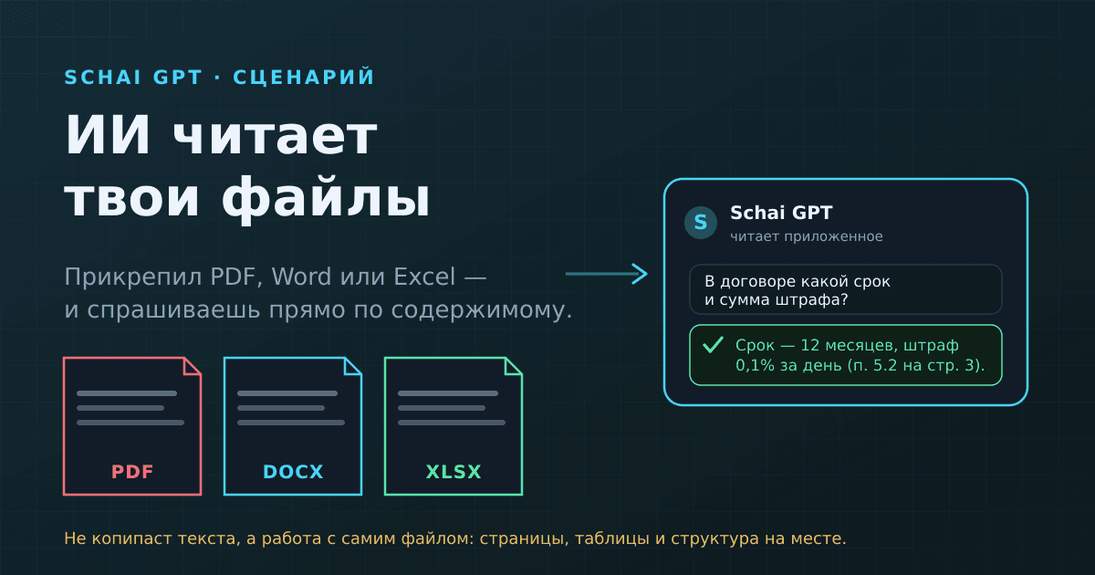 ИИ читает твои файлы: как Schai GPT отвечает по PDF, Word и Excel