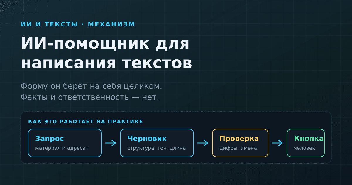 ИИ-помощник для написания текстов: что он пишет сам, а что придётся переписать