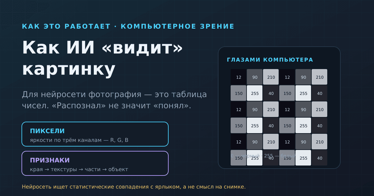 Как ИИ «видит» картинку: что на самом деле происходит внутри нейросети